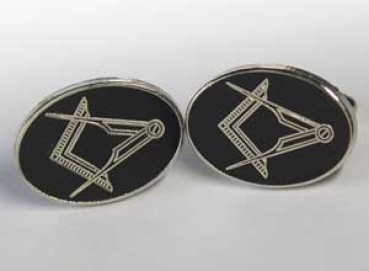 Cufflinks "Square and Compass", oval