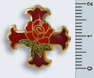 Pin "Rosenkreuz", 18 ct vergoldet