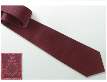 Tie "Square & Compass", darkred