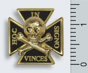 Pin Templer/Kreuzritter "IN HOC SIGNO VINCES" 18 ct