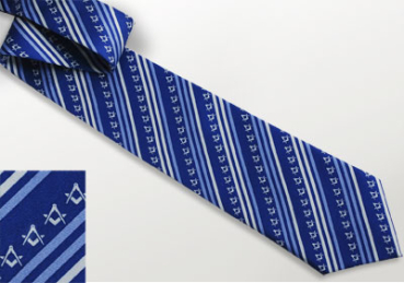 Tie "Square & Compass", blue
