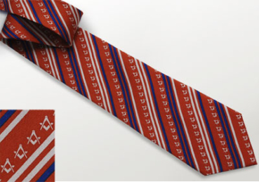 Tie "Square & Compass", red