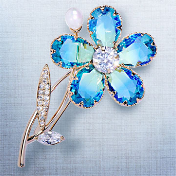 Broche "Myosotis", argenté