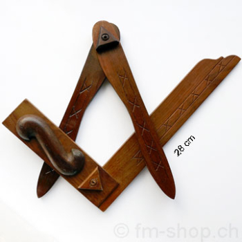 Winkel und Zirkel aus Holz