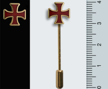 Anstecknadel "Templer Kreuz", 18 ct vergoldet