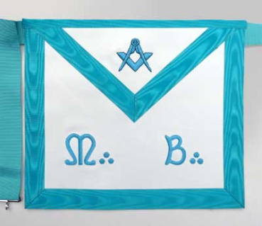 Master Apron "M+B", turquoise blue, Leather