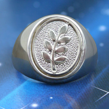 Ring Acacia in relief, Silver