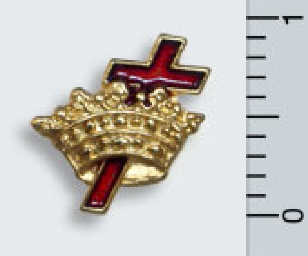 Pin's "Couronne & Croix", 18ct doré