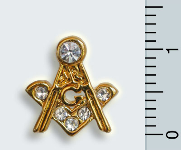 Pin W/Z mit künstlichen Diamanten (Strass)