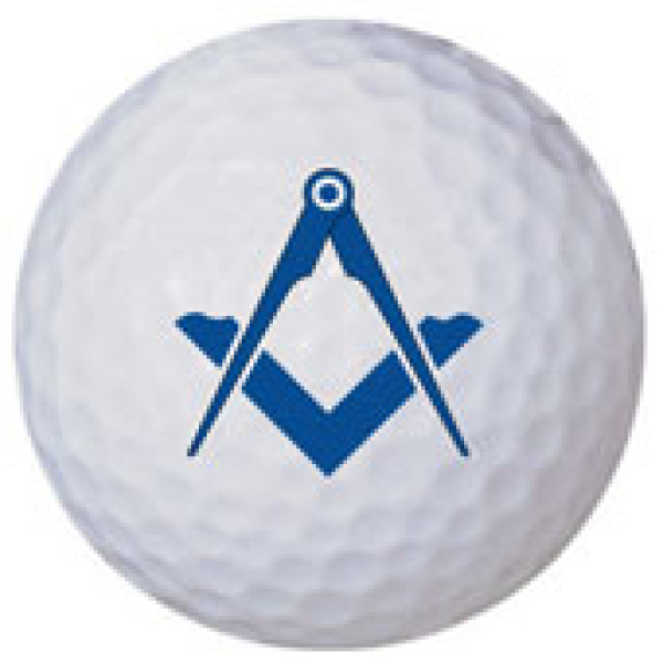 Golfball mit Winkel/Zirkel Symbol