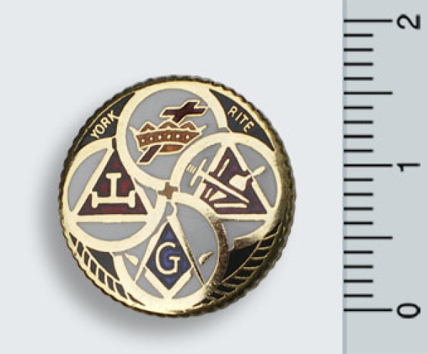 Pin "YORK RITE", 18 ct vergoldet