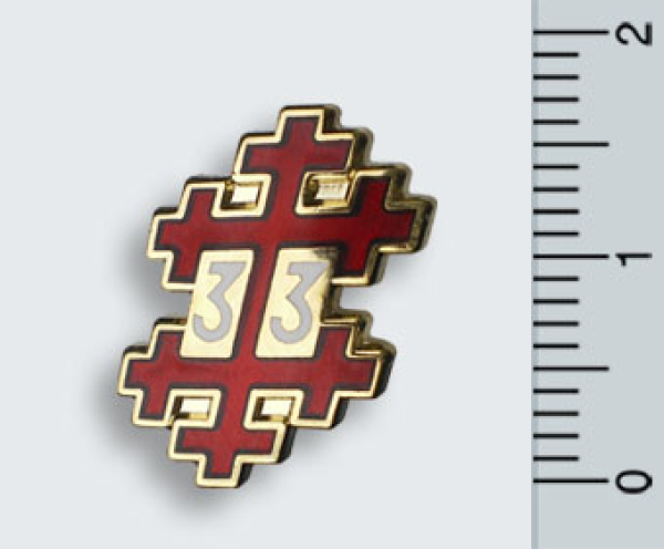 Pin "Zweigestrichenes Kreuz", 18 ct