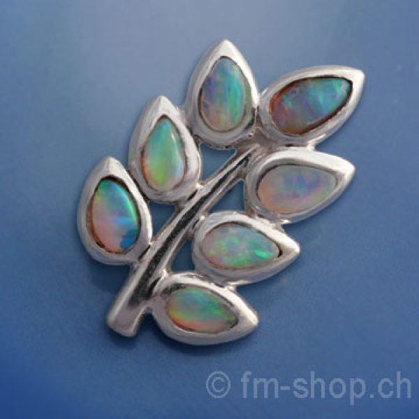 Pin Acacia, Silver and Opal