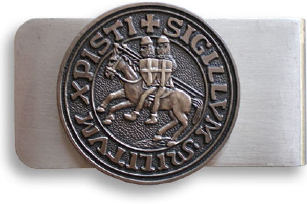 Geldscheinklemme "Templer/Kreuzritter", altsilber