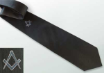 Tie with Symbol "Square & Compass", black